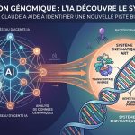 Illustration infographique de la découverte du système enzymatique ART par l'intelligence artificielle Claude d'Anthropic